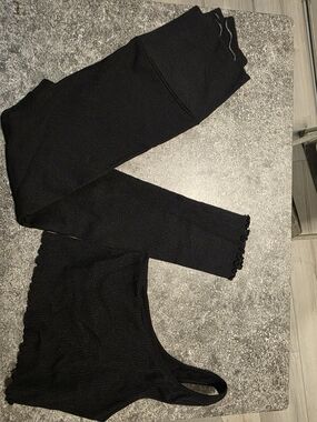 Spiritual Gangster Black Ribbed Tank & Legging Set